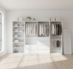 Prosper White Freestanding Walk in Wood Closet System