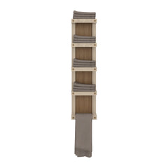 Natural Oak 5-Tier Wall Towel Rack with Shelf