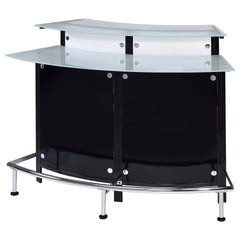 Keystone Black Curved Glass Top Home Bar Wine Cabinet
