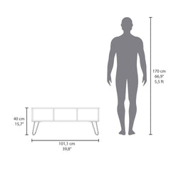Smoke Coffe Table with 2 Shelf