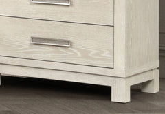 1pc Chest Transitional Style Weathered Gray Finish Linear Metal Handle Ball Bearing Glides English Dovetail Drawers Bedroom Furniture