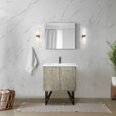 Rustic Acacia Bath Vanity 30 in. W x 20 in. D, Cultured Marble Top and Gun Metal Faucet Set