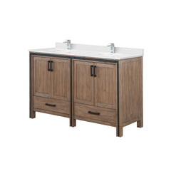 Rustic Barnwood Double Bath Vanity 60 in. W x 22 in. D, Cultured Marble Top and Faucet Set