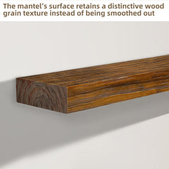 Fireplace Mantel, Wood Floating Fireplace Shelves,Wall Mounted Wooden Display Shelving,Handcrafted Wood Brack,Natural Mantels Over Fireplace,48" x 8" x 3"-Dark Chocolate
