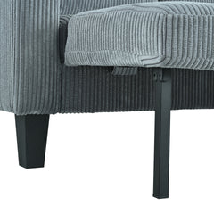 Reversible Sectional Sofa with Storage Chaise, Arm With Cup Holder,Storage and USB Ports , Modern Corduroy fabric Sleeper Sofa L-Shaped Couch for Living Room, Bedroom, Apartment,Office