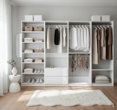 Prosper White Freestanding Walk in Wood Closet System