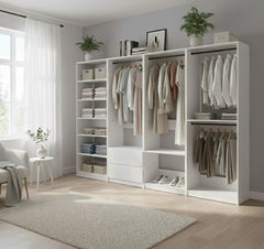 Prosper White Freestanding Walk in Wood Closet System