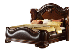 Bella Traditional Style King Bed made with wood in Dark Walnut