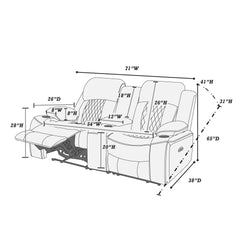 Power Motion Loveseat 1pc Contemporary Brown Color Gel Leatherette Storage Arms w Cup Holder Living Room Furniture