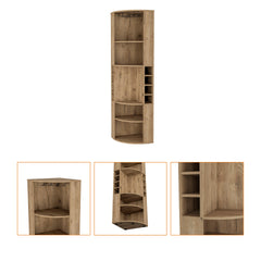 Macadamia 5 Large Sheves Corner Bar Cabinet