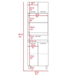 Pembrooke 2-Shelf 1-Drawer Microwave Pantry Cabinet White