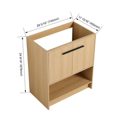 30" Bathroom Vanity, 2 doors, Freestanding Bathroom Cabinet Vanity, Plywood (Excluding Sink)