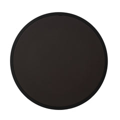 Modern Faux Leather Nesting Round Coffee Table with Black Metal Base,Accent Tea Table for Living Room Set of 2 -Dark Brown
