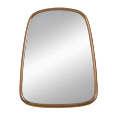27"x37" Irrgeular Mirror with Wood Frame, Wall Mirror for Living Room Bathroom Entryway
