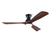 Hot sales 52 Inch Modern Black Ceiling Fans With Lights, 3 Color Dimmable LED, 3 Solide Wood Blades Ceiling Fan with Remote Control Reversible DC Motor
