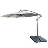 without Plastic base -10ft Offset Patio Umbrella - Offset Hanging Cantilever Patio Outdoor Market Umbrella Protection with Easy Tilt Adjustment and Crank for Pool Deck and Garden (Gray)