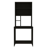 Compu Hutch Desk, Four Shelves, Writing Desk, One Lower Shelf -Black