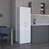 Lynch Kitchen Pantry Storage Cabinet 71" Height, With 4 Doors, 5 Adjustable Shelves, Freestanding Cupboard for Dining Room Living Room, Laundry