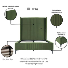 48" Bed in Moss Green