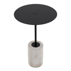 Symbol Contemporary Side Table in Concrete and Black Steel by LumiSource