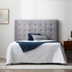 Generic Rectangle Square Tufted Headboard, Queen, Gray