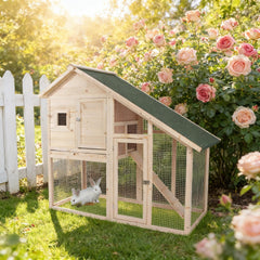Bunny Cage,Weatherproof Rabbit Hutch,Spacious Pet House