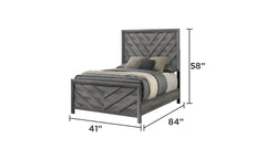 Denver Modern Style Twin Bed Made with Wood in Gray(NJ INVENTORY)