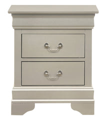 Elegant Traditional Nightstand In Silver Champagne