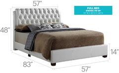 Elegant Contemporary Full Bed In White