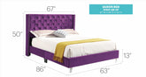 Tranquil Purple Queen Bed With Storage