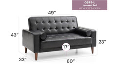 Elegant Black Loveseat With Versatile Bed Feature