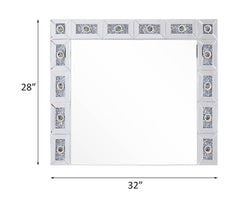 Noralie Mirrored & Faux Diamonds Accent Mirror (Assembled)