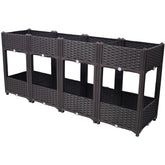 Planter Raised Beds - Elevated Planter Garden Box with Drainage Plug Raised Garden Beds for Vegetable/Flower/Herb Outdoor Standing Planter Beds Gardening Kit,Brown,63"x15.7"x27.7"