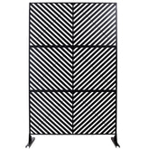 Outdoor & Indoor Privacy Screen Metal Privacy Screen 76" H×48" W, Freestanding Decorative Privacy Screen for Deck Balcony Patio, Privacy Fence Panels for Outside Lawn Garden PS113 BLACK