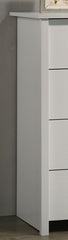 Seraphiel 32"W White 4-Drawer Chest with Silver Handles