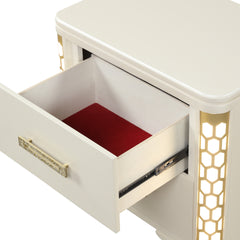 Jasmine Nightstand with side LED lightning made with Wood in Beige same as G150109065 (NJ inventory)
