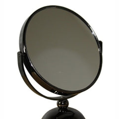 5.5" Diameter Chrome Make-Up Mirror, x5 magnification, Black finish
