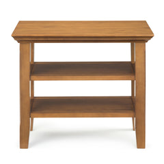 Acadian Solid Wood Narrow Side Table in Light Golden Brown
