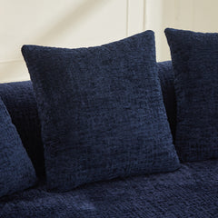 Curved Loveseat, Small Chenille Sofa with 3 Pillows, Deep Seat Couch for Apartment, Living Room, No Assembly Needed