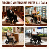 𝟐𝟔𝐏𝐨𝐮𝐧𝐝𝐬 𝐂𝐚𝐫𝐛𝐨𝐧 𝐅𝐢𝐛𝐞𝐫 Electric Wheelchairs for Adults,𝐔𝐥𝐭𝐫𝐚𝐥𝐢𝐠𝐡𝐭 𝐅𝐨𝐥𝐝𝐚𝐛𝐥𝐞 All Terrain Power Wheelchair,300W Dual Motors Support 250 LBS,Airline Approved for Travel