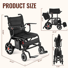 𝟐𝟔𝐏𝐨𝐮𝐧𝐝𝐬 𝐂𝐚𝐫𝐛𝐨𝐧 𝐅𝐢𝐛𝐞𝐫 Electric Wheelchairs for Adults,𝐔𝐥𝐭𝐫𝐚𝐥𝐢𝐠𝐡𝐭 𝐅𝐨𝐥𝐝𝐚𝐛𝐥𝐞 All Terrain Power Wheelchair,300W Dual Motors Support 250 LBS,Airline Approved for Travel