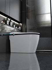 Luxury Smart Toilet with Bidet Seat Built-in, Intelligent Toilet Auto Open/Close Seat, Foot Sensor, LED Display,Night Light, Warm Water & Dryer,White