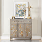 Dauphin Handpainted Entryway Storage Cabinet, Grey Cashmere Wood