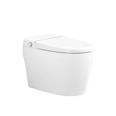 Smart Toilet Bidet Combo with Self-Cleaning Nozzle, Heated Seat, Night Light, Knob Control, Power Outage Flushing, Soft Close, Auto Flush, with Remote Control