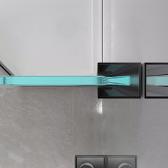 Pivot shower door, with 1/4" (6MM) tempered glass for Bathroom Shower Door--36*36*72 INCH-- Matte Black---(NO INCLUDED Neo-Angle Shower Base )