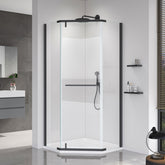 Pivot shower door, with 1/4" (6MM) tempered glass for Bathroom Shower Door--36*36*72 INCH-- Matte Black---(NO INCLUDED Neo-Angle Shower Base )