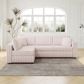 106.3" Soft L-shaped 4-Person Sofa. Comfortable & Stylish. Matches Bedroom & Living Room.Light Pink.Modern plush furniture. Modular design for versatility. L-shape offers unique style