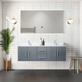 Dark Grey Double Bath Vanity 60 in. W x 22 in. D, with Cultured Marble Top