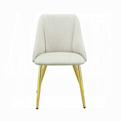 White and Gold Tight Back Side Chairs (Set of 2)