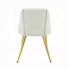White and Gold Tight Back Side Chairs (Set of 2)